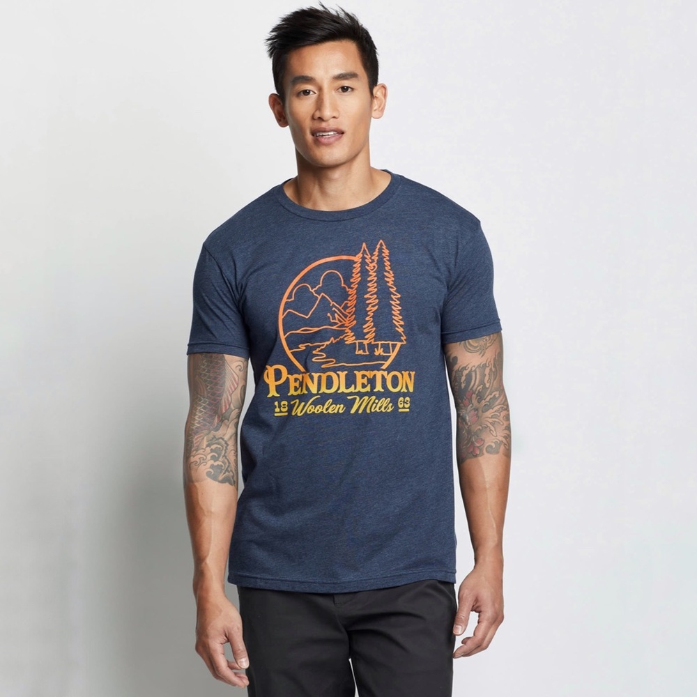 NWT PENDLETON MEN'S LOGO OMBRE GRAPHIC TEE, sz Small